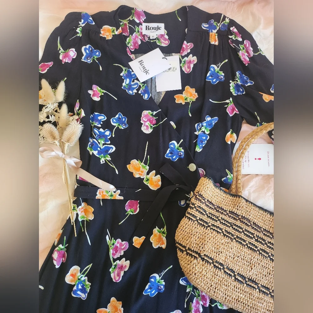 Rouje Caitlin Midi Wrap Dress FR 38 - Picture 16 of 16